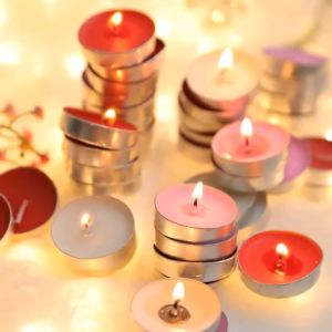 20 Viên Đèn Cây Nến Tealight Không Khói Không Mùi Cháy Khoảng 2H Nhiều Mau Trang Trí Tiệc Decor