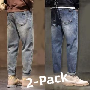 Retro Mens Jeans Loose Straight Leg Summer 2025 Slim Fit New Yellow Mud American Casual Pants Long Cotton Stretch Denim
