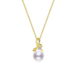Freshwater Pearl Necklace 925 Silver 8-9mm White Bread-shaped Pearl