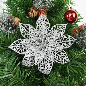 5/10Pcs 13CM Christmas Decoration Artificial Flowers Hanging Christmas Tree Pendant for Home Decor Party New Year 2025 Ornament