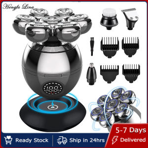 Hengfa Lina Electric Shaver 7D Floating Cutter Head Base Charging Portable Men Beard Trimmer Clipper Skull Shaver Waterproof Shaving