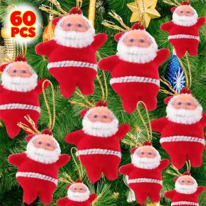 【Hibeautylife】6/60Pcs Colorful Santa Claus Pendant Mini Santa Claus Ornament New Year Party Decor Christmas Tree Hanging Decoration