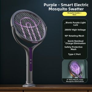 Jiaxun | Foldable Telescopic Rechargeable High-Power Dual-Function Electric Mosquito Racket