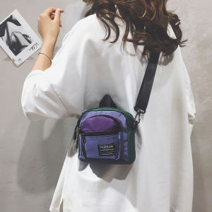 Fashionable Casual Canvas Shoulder Bag Womens Sporty Crossbody Bag Korean Version 2025 Trendy Zipper Closure Nylon Fabric