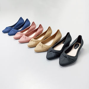 Wolf.id SPT-62 Sandal Sepatu Cuban Heel Slip-On Woman Shoes Cewek Model Pita Simple Terbaru BISA COD