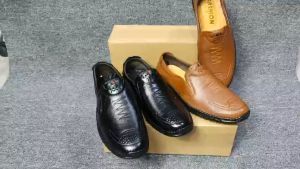 Giày lười nam da bò cao cấp đế cao su khâu đế size từ 38 đến 42