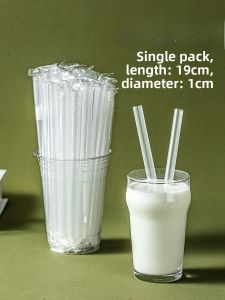 Disposable Drinking Straws Childrens Food Grade Commercial Use Milk Tea Coffee Thick Thin Long Water Drinking Separate Packaging