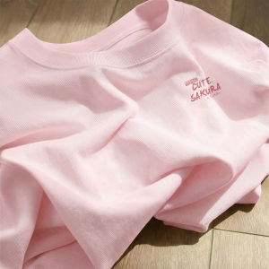 Jeanswest | 100% Cotton Pink Short Sleeve Tshirt Casual Loose Womens Summer