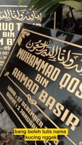 Papan Nama 20x30 Maesan Granit CUSTOM Tulisan Untuk Batu Nisan Kijing Nissan Makam Granit Ukir Kuburan