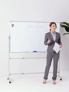 Standing Magnetic Movable White Boar - WhiteBoard Bulleting Board Notice Board 360° Movable Wheels double side