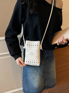 TANGKOU | Elegant Perforated Womens Crossbody Bag Portable Phone Bag