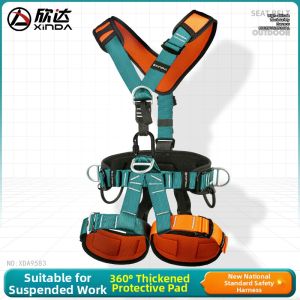 Xinda | National Standard Full Body 5-Point Safety Harness Set for High Altitude Work Rock Climbing and Rescue