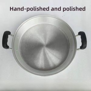 Thickened Pure Aluminum Non-stick Old-style Flat Bottom Pancake Wok Stove Top Cooking Utensil with Lid Chinese Style Kitchenware
