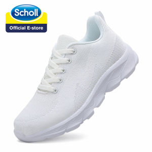 Scholl White Sneakers for Women Breathable Mesh Lightweight Sneakers Outdoors Lace-up Shoes for Woman Sneakers Soft Comfort Black Sneakers Women New Style Sports Shoes Women