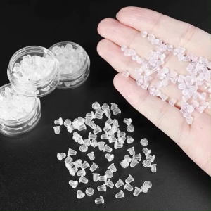 100pcs Anti-falling ear plug back plug transparent earplug silicone plug ear hole earrings