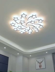 Đèn Mâm Ốp Trần Trang Trí cánh lá ( 5.12.15 cánh )Phòng Khách Phòng Ngủ Đèn Led 3 Chế Độ Sáng Điều Khiển