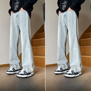 Jeanswest Mens Casual Straight Leg Jeans Thin Summer Nine Points Loose Fit Fashionable City Style Long Pants mid Waist