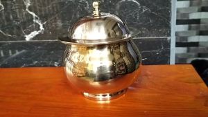 Hiolo Kuningan Dengan Tutup P4T Diameter 12 cm 1pcs Tempat Dupa Tempat Abu