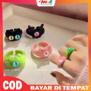 MALL Cincin Kucing Bludru Berwarna - Gaya Imut dan Menawan CCN01