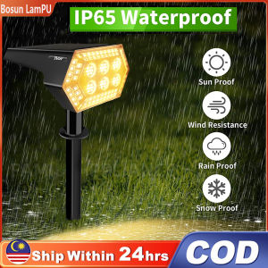Solar Garden Light Outdoor Lighting Lawn Light Landscape Spotlight IP65 Waterproof Garden Lights 108Led Warm Light 3 Lighting Modes Lawn Lights 180° Adjustable Security 太阳能草坪灯 Suitable for Garden Courtyard Walkway Swimming Pool Balcony