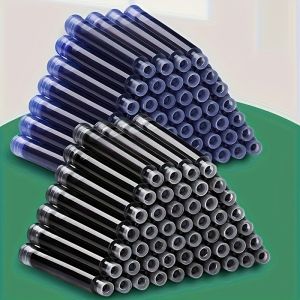 50/100pcs 3.4mm Fountain Pen Ink Cartridges - Assorted Colors (Red Black Blue) - Premium Universal Refill Tubes for School & O