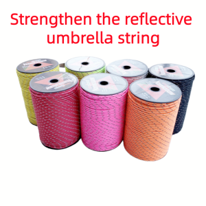 4MM 50m Roll Up Outdoor Reinforced Double Reflective Umbrella Rope Camping Tent Hiking Wind Rope