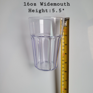 Drinkware Clear Plastic Tumbler-Reusable-Non Toxic 16oz Wide Mouth (set of 3)
