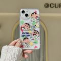 Cute Crayon Shinchan Magnetic Stand Phone Case Acrylic Full Cover Apple Max iPhone 14 New Model 15 Unique 12 Unisex 13 Anti-Fall 11 Hard 16 Pro. 