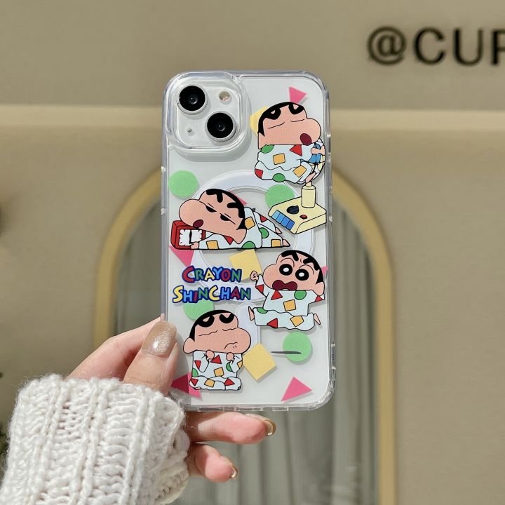 Cute%20Crayon%20Shinchan%20Magnetic%20Stand%20Phone%20Case%20Acrylic%20Full%20Cover%20Apple%20Max%20iPhone%2014%20New%20Model%2015%20Unique%2012%20Unisex%2013%20Anti-Fall%2011%20Hard%2016%20Pro%20-%20Image%204
