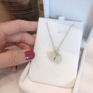 Mặt Dây Chuyền Hồ Lô Phật Công Ngọc Hòa Điền Thiên Nhiên Dây Chuyền Mẫu Nữ Phật Ngọc Ngọc Thêm Viền Bạc S925 Nguyên Chất Quà Tặng Bạn Gái Thân