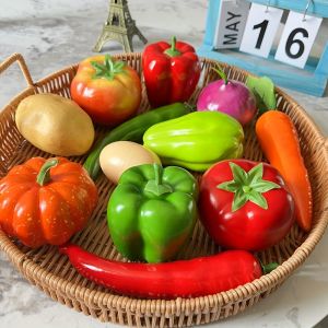 12 Pcs Educational Toy Set - Realistic Fruit & Vegetable Play Food for Kids - Early Learning & Role-Playing Kitchen Set
