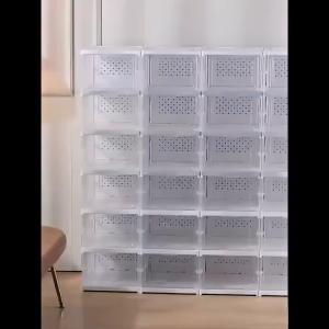 RAK SEPATU|KOTAK SEPATU LIPAT DAPAT DITUMPUK STORAGE BOX SEPATU MULTIFUNGSI 6 SUSUN LEMARI SEPATU TAHAN DEBU - SILVIA/RITA 6 LAYER SHOEBOX