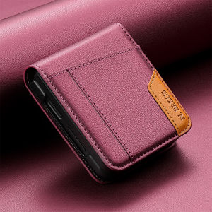 Phone Case for Samsung Galaxy Z Flip 8 7 FE 6 5 4 3 5G Flip8 Flip7 Flip6 Flip5 Flip Leather Wallet Card Slots Protective Cover