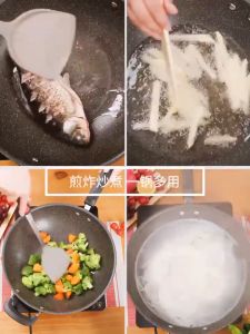 32CM/34CM Non stick wok pan 3 layers of stove high-quality stone Wok pan Maifan stone