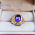 Cincin Batu Kecubung Ungu Minimalis. 