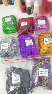 Serat CARBON FORGED Chopped Premium Warna GREEN Metallic HIJAU Elegant Potongan KECIL Cacahan HALUS Carbon Venom Karbon Fiber Kevlar Skotlet