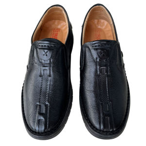 Giày mọi da nam Trường Hải màu đen đề cao 3cm da bò thật GM320