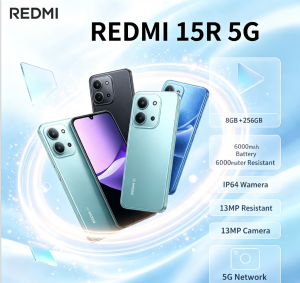 Redmi | 2026 official Redmi 15R Unlocked Dual SIM Mobile Phone 8+256GB 6.9 LCD Display Dimensity Processor 13MP Camera 6000mAh Battery