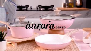 Numan - Panci Susu 16 cm dengan Tutup Kaca Aurora Series