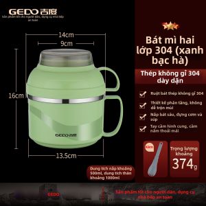 GEDO | Hộp Cơm Inox 2 Tầng cho Người Đi Làm và Học Sinh