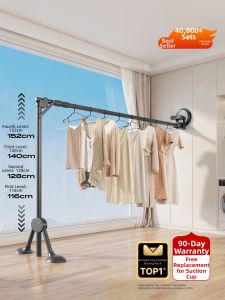 MINGZHI | Suction Foldable Extendable No-Drilling Drying Rack