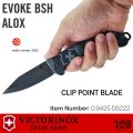 มีดอเนกประสงค์ VICTORINOX แท้ รุ่น EVOKE BSH ALOX ลายพรางเทา ใบมีดสีดำปลายแหลมทรงโบวี่ Made in Switzerland. 