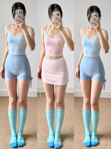 Trendy One-Piece Tank Sport Bra Set For Summer