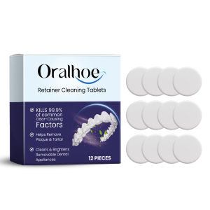 oralhoe | Denture Cleaning Effervescent Tablets for Removing Stains Plaque and Odor Kill Bacteria Fresh Breath Whitening False Teeth Care