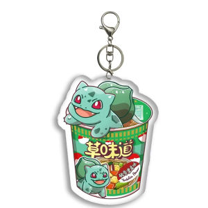 Bandai | for DIY PTCG Bulbasaur Squirtle Eevee Acrylic Keychain Anime New Peripherals Q Version Backpack Pendant Cute Holiday Gifts