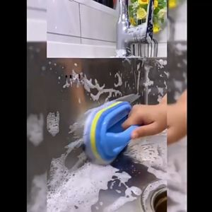 Cleaning Brush with Handle Kitchen Sponge Wipe Thickening Bathroom Tile Cleaning Sponge Household Stain Removal Clean Tools