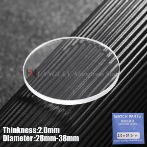 29mm 30mm 31mm 32mm 34mm 36mm Watch Glass Sapphire Replacement Flat 2.0mm Thick in Diameters 28-38mm Transparent Crystal 1Pieces
