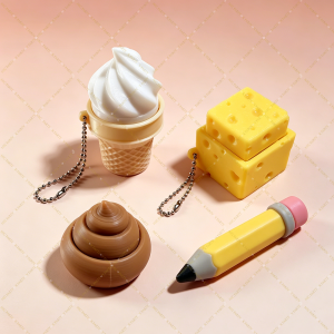 Calming Birthday Party Keychain Keys Finger Decoration Button Anti-stress Gift Cheese Pencil Funny Decompression Adults Gift
