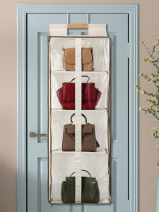 Transparent Hanging Storage Bag Organizer for Hats And Bags Dustproof Home Use Closet Door Back Mounted Storage Rack