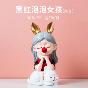 Nordic Luxury Girl Decorative Figurine Creative Living Room Entrance TV Cabinet Wine Cabinet Decoration Home Moving Gift